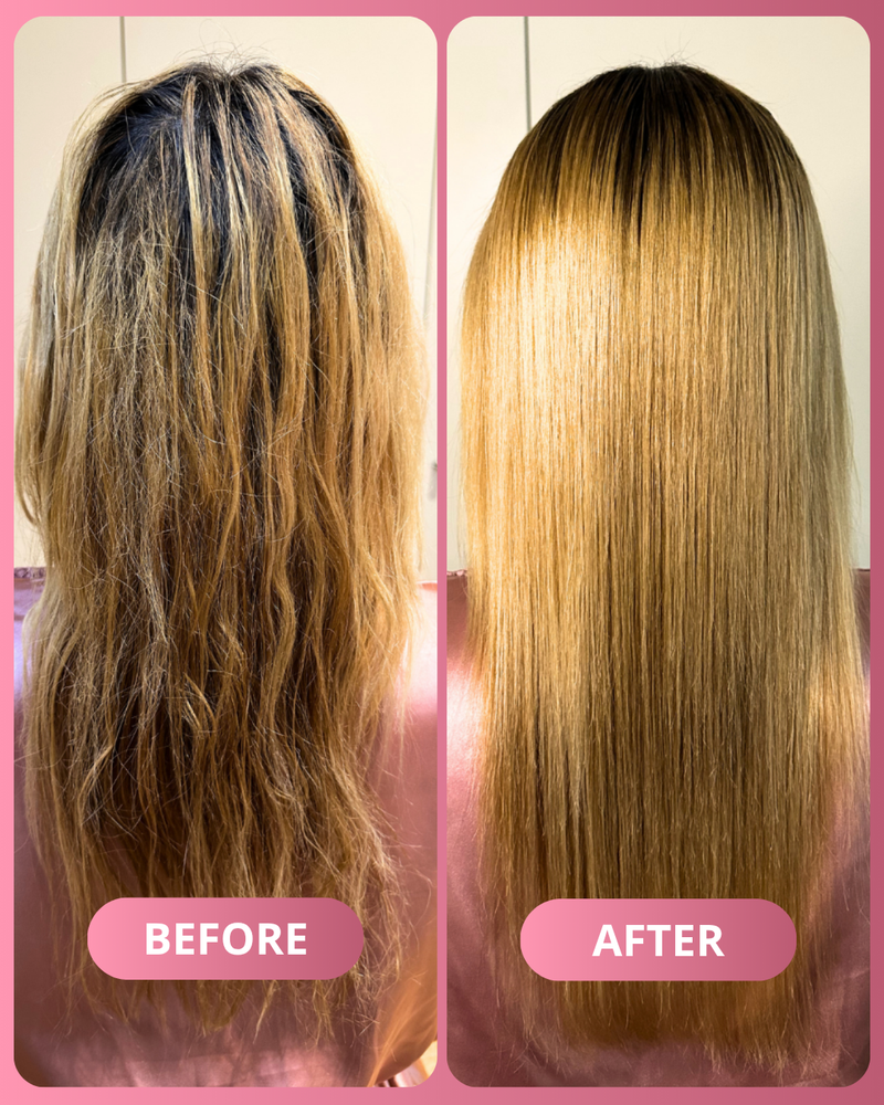 Before and after hair result 1