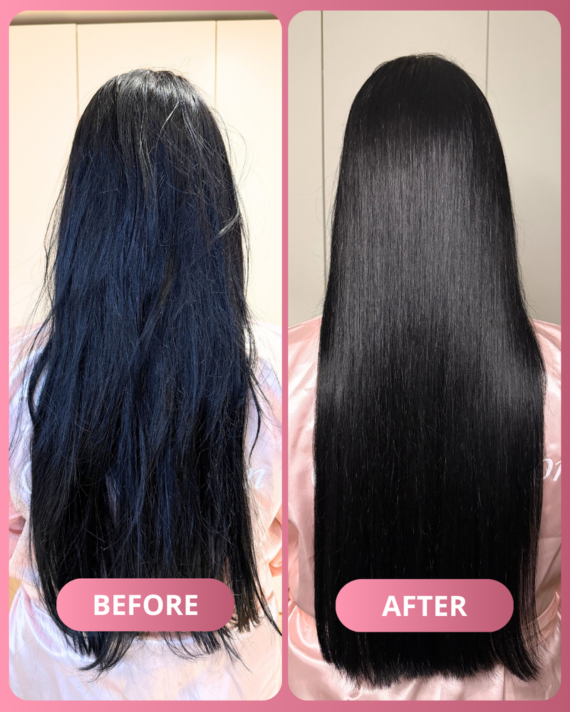 Before and after hair result 2